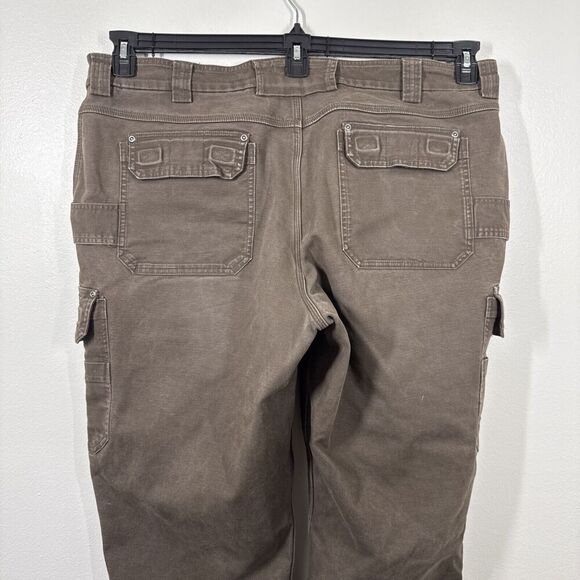 Duluth Trading Flex Fire Hose Cargo Pants 44x30 (42x29) Brown Fleece Lined - Picture 5 of 11